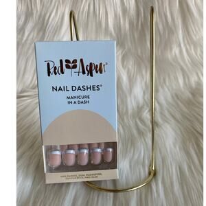 Red Aspen Nail Dashes- Pastel Blue, Frenchie (Short Square French W/ Blue Tips)